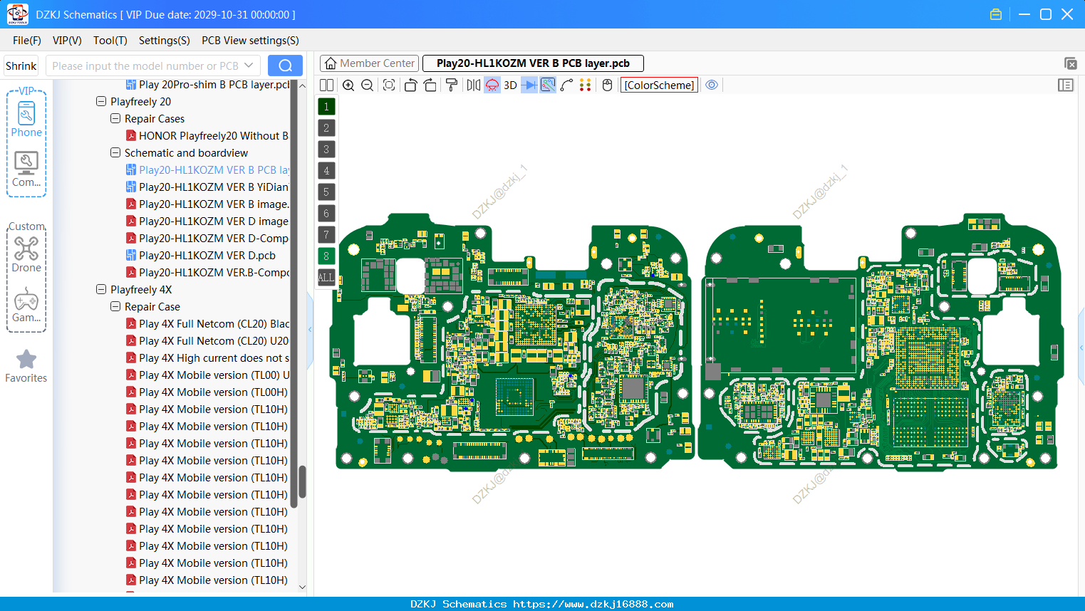 HONOR Play20-HL1KOZM VER B PCB Layer
